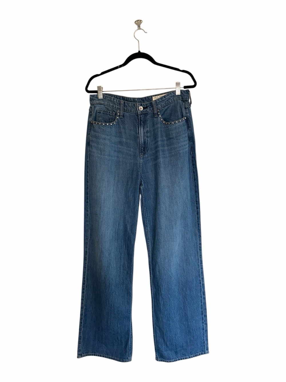 NWOT rag & bone Lori Wide Leg Jeans 28, ACID WASH STUD - Picture 6 of 8